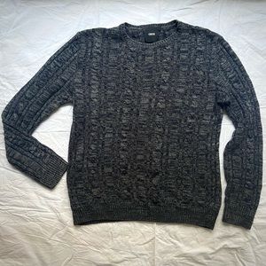 EUC ASOS M blue and grey cable knit crew neck sweater